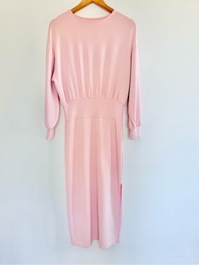 Anthropologie Daily Practice Arabella Drapey Midi Dress Pink SP Petite